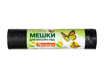 Мешок для мусора 360л рулон ПВД (120х160)-50 черный ПРЕМИУМ 178г Ромашка (5шт) 1/10