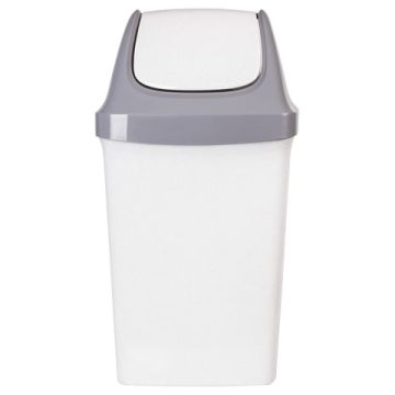 Контейнер для мусора 50л IDEA серый (в 74*ш 40*г 35 см), качающаяся крышка 1/3