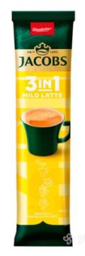 Продукты, Кофе в стиках Якобс Mild 3 в 1 раствор. (напиток кофейный) 13.5 гр 1/24 