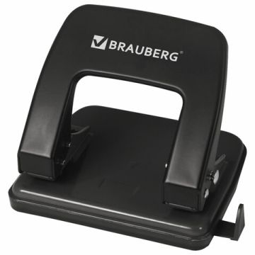 Дырокол на 25листов металлический черный BRAUBERG