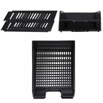 Лоток горизонтальный для бумаг сетчатый черный (2шт) MAXI Brauberg 1/5