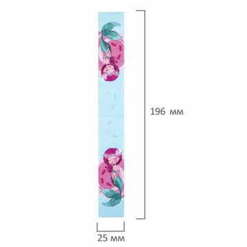 Закладки для книг с магнитом набор 6шт блестки 25x196мм РУСАЛОЧКА ЮНЛАНДИЯ 1/10/150