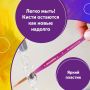 Кисти 3шт синтетика круглые №1, 2 плоская №3 ЮНЛАНДИЯ 1/12