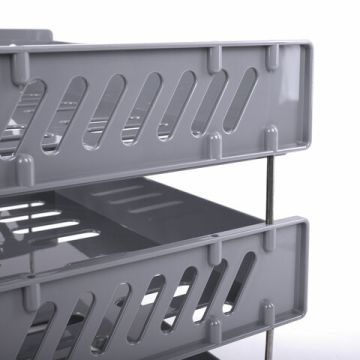 Лоток горизонтальный для бумаг 335х232х246мм (3шт) серый BRAUBERG FILE 1/5 (Клиент)