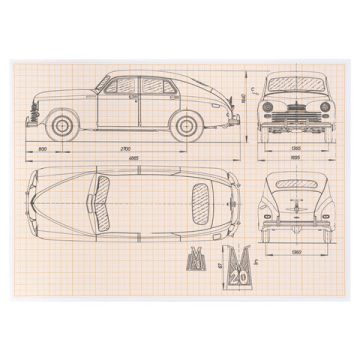 Бумага масштабно-координатная А4 оранжевая 10л STAFF 1/100 (клиент)