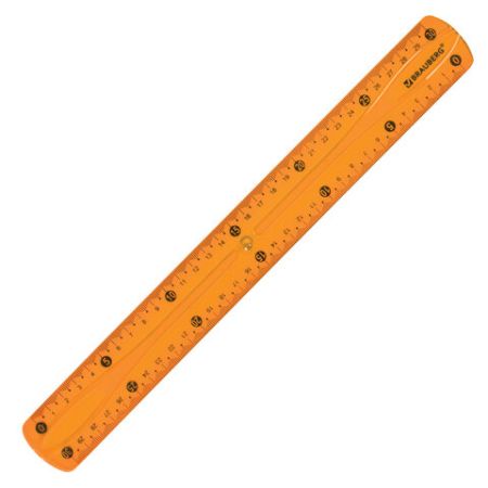 Линейка 30см пластиковая гибкая BRAUBERG FLEX 1/24/288 (Клиент)