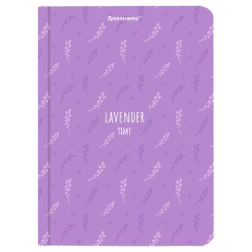 Блокнот 96л А6 109х148мм клетка твердая обложка на резинке BRAUBERG Lavender 1/36