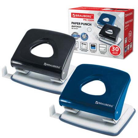 Дырокол на 30листов металлический большой ассорти Bregante Brauberg 1/12/48