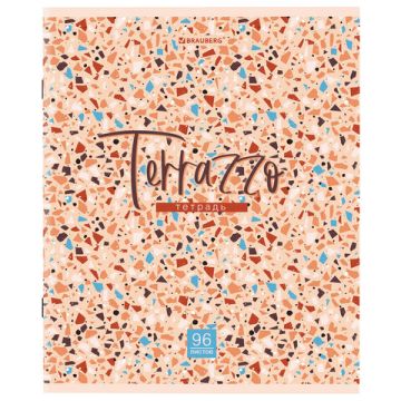 Тетрадь 96л А4 клетка скоба обложка картон Terrazzo 1/5/50