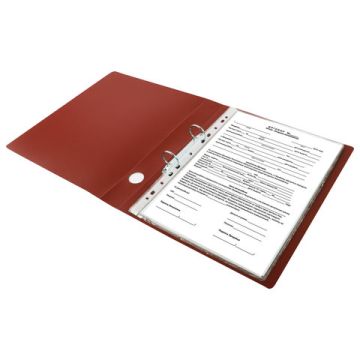 Папка на 2 кольца STAFF, 40 мм, красная, до 250 листов, 0,5 мм 1/5/10