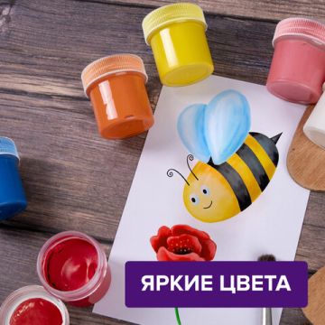 Гуашь 06цв 20мл BRAUBERG 1/36