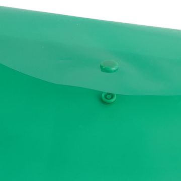 Папка-конверт с кнопкой А4 BRAUBERG, прозрачная, зеленая, до 100 листов, 0,15мм 1/15/90