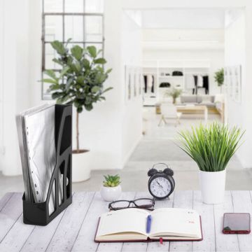 Лоток вертикальный для бумаг 250х75х300мм черный FILE Brauberg 1/16