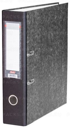 Папка-регистратор А4 70мм Hatber с уголком мрамор с карманом 1/20