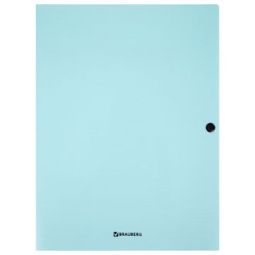 Папка-конверт А4 с кнопкой 600мкм 3 клапана ассорти BRAUBERG Pastel 1/8/96