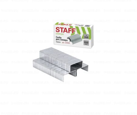 Скобы №24/6 1000шт STAFF Китай 1/10/500