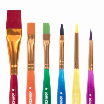 Кисти 6шт синтетическая круглая № 2,3 плоская № 4,5,6,8 блистер BRAUBERG 1/12/288 (Клиент)