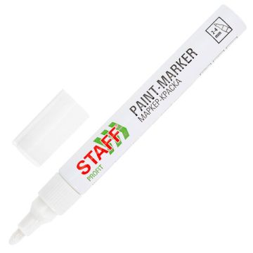 Маркер-краска лаковый белый 2-4мм нитро-основа STAFF PROFIT 1/12