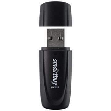 Флэш-диск 32 GB SMARTBUY Scout USB 2.0 черный SB032GB2SCK 1/180 (Клиент)