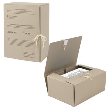 Короб архивный с завязками А4 (240х330мм) 150мм до 1400л STAFF 1/20 (Клиент)