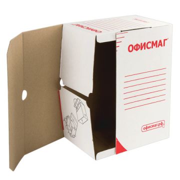 Короб архивный с клапаном А4 (260х325мм) 150мм до 1400л белый Офисмаг 1/10/50 (клиент)