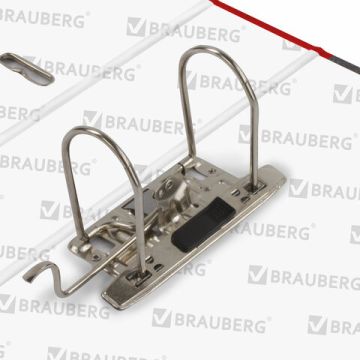Папка-регистратор А4 80мм BRAUBERG с мраморным покрытием, красный корешок, с уголком 1/16