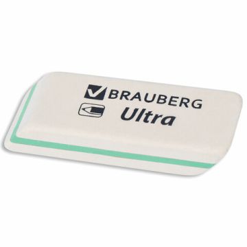 Ластик 50х14х8мм натуральный каучук белый BRAUBERG Ultra 1/40
