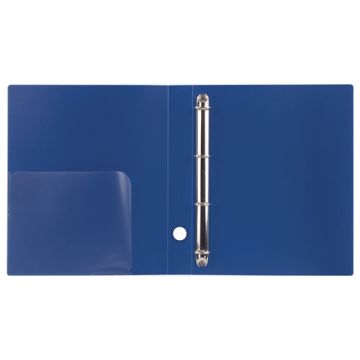 Папка на 4 кольца BRAUBERG Стандарт 40мм синяя до 300 листов 0,9мм 1/10/60 (Клиент)