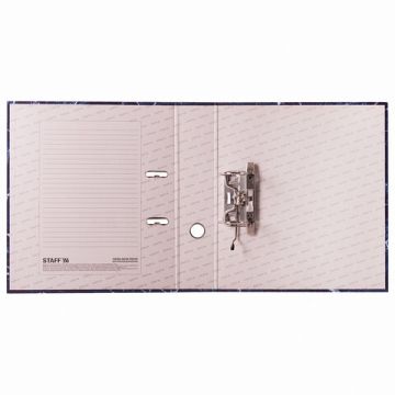 Папка-регистратор А4 80мм STAFF Basic с мраморным покрытием синяя без уголка 1/20  (Клиент)