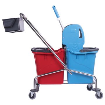 Тележка уборочная 2 съемных ведра 25 мех. отжим, корзина BRABIX 1/1 (клиент)