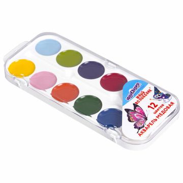 Краски акварельные 12цв медовые ЮНЛАНДИЯ Юный Волшебник 1/24