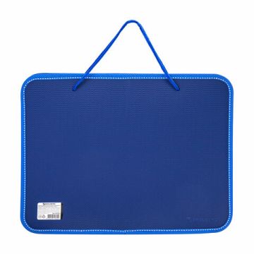 Папка на молнии пластиковая с ручками BRAUBERG А4, 350*270*45 мм, фактура бисер, синяя, 225163