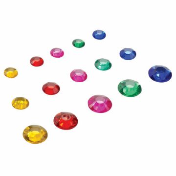 Стразы самоклеящиеся КРУГЛЫЕ, размер 8-15мм, 30г., 5 цветов, ОСТРОВ СОКРОВИЩ (вывод)