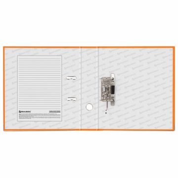 Папка-регистратор BRAUBERG 80мм с покрытием из ПВХ, оранжевая (удвоенный срок службы) 1/20 (клиент)