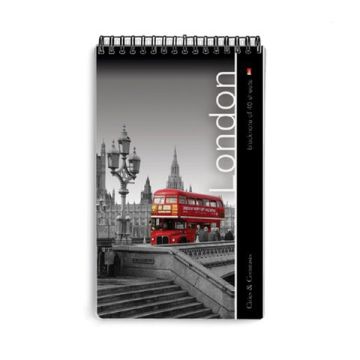 Блокнот 40л А5 клетка гребень обложка ламинированный картон Города 1/25