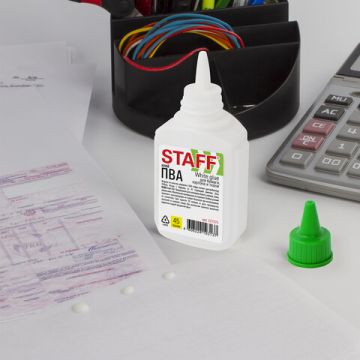 Клей ПВА 45г с дозатором бумага картон текстиль фото Basic Staff 1/100