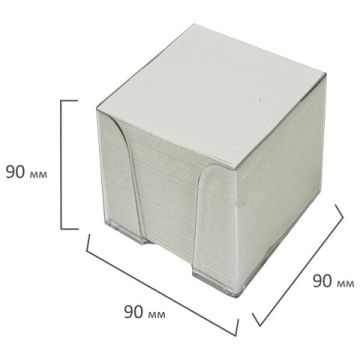 Блок для записей 9х9х9 белый в прозр подставке белизна 70-80% STAFF 1/12 (Клиент)