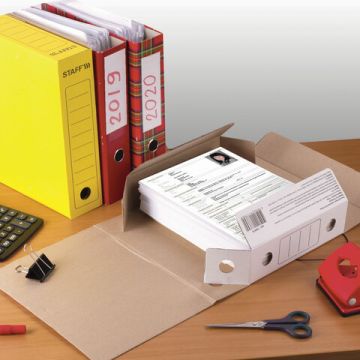 Папка архивная с резинкой 75мм до 700л белая микрогофрокартон STAFF 1/20  (Клиент)