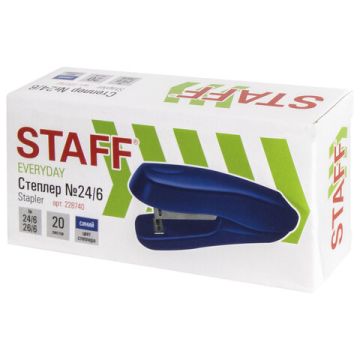 Степлер №24/6 26/6 до 20л синий STAFF EVERYDAY 1/12/180