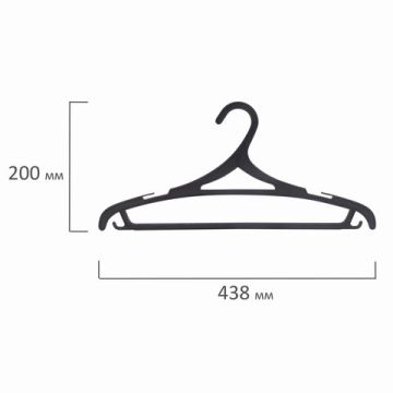 Вешалка-плечики ЛЮБАША пластик р.46-48, комплект 3 шт,  43см цвет черный  1/1 (Клиент)