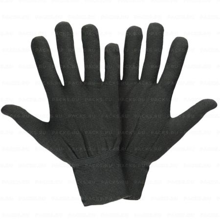 Перчатки без ПВХ спец нейлон черные 10/300/