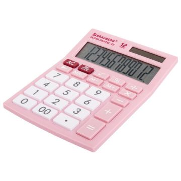 Калькулятор настольный BRAUBERG ULTRA PASTEL-12-PK (192x143) 12разр дв пит РОЗОВЫЙ 1/20