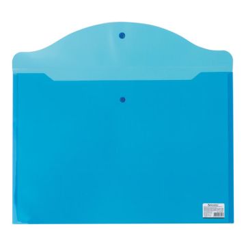 Папка-конверт А3 с кнопкой BRAUBERG, А3, 180 мкм, прозрачная, синяя 1/10/100