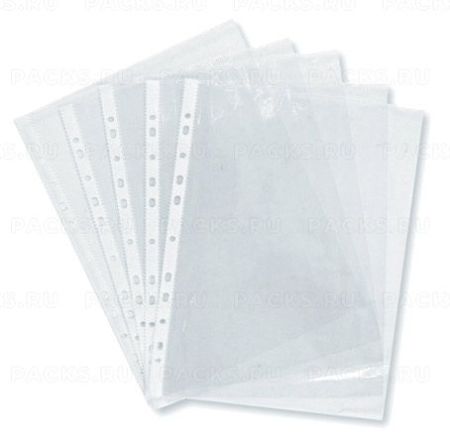 Перфофайлы А4 17мкм гладкие Бюрократ 100шт 1/40