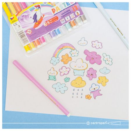 Фломастеры 10цв смываемые пастельные CENTROPEN Colour World Pastek 7550/10ТР 1/24