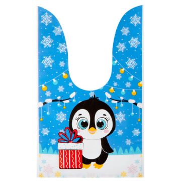 НГ Пакет подарочный (13,8х23) с ушками с зажимами полиэтилен 1/35