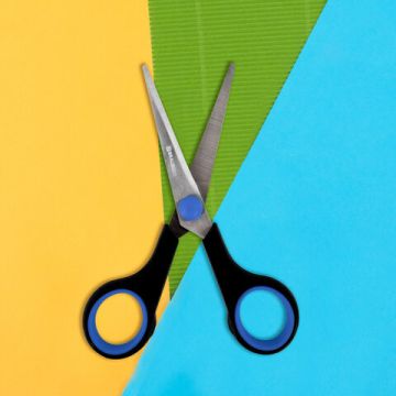 Ножницы 140мм метал черно-синие резиновые вставки SOFT GRIP Brauberg 1/12