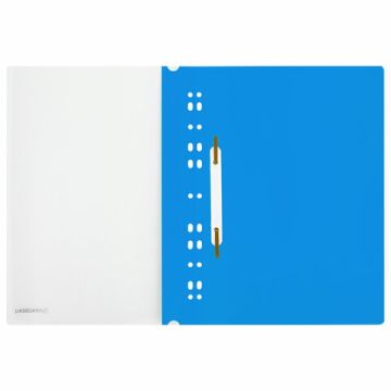 Папка скоросшивательс прозр верхн лист с перфор BRAUBERG А4 140/180мкм синий 1/12/600 (Клиент)