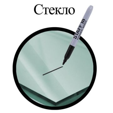 Маркер перманентный черный 2мм эргон.корпус, круглый наконечник STAFF 1/12