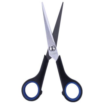 Ножницы 165мм метал черно-синие вставки европодвес Soft Grip Brauberg 1/12